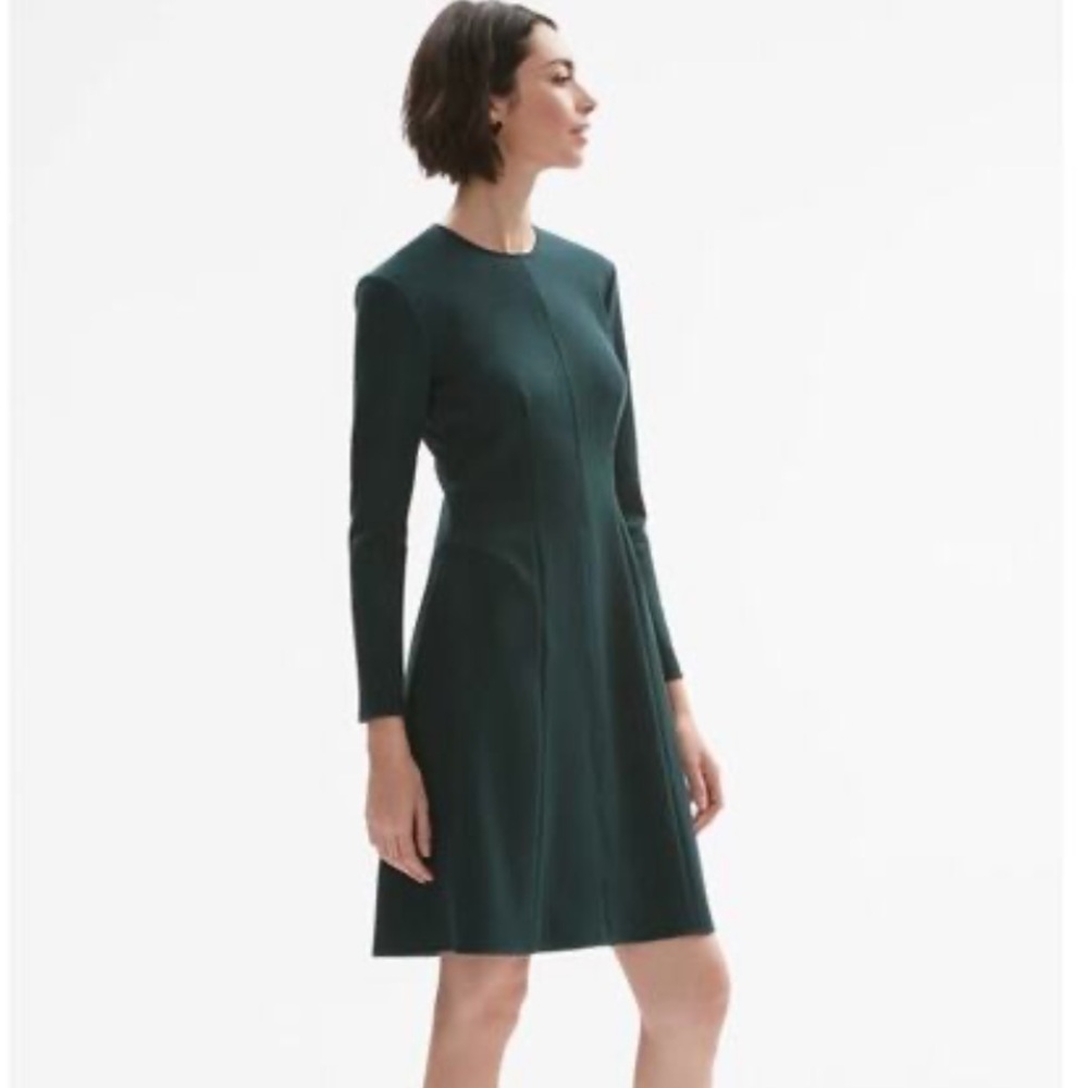 M.M. Lafleur Evergreen Timeless Ellis Dress Zipper Cuffs Classic Chic